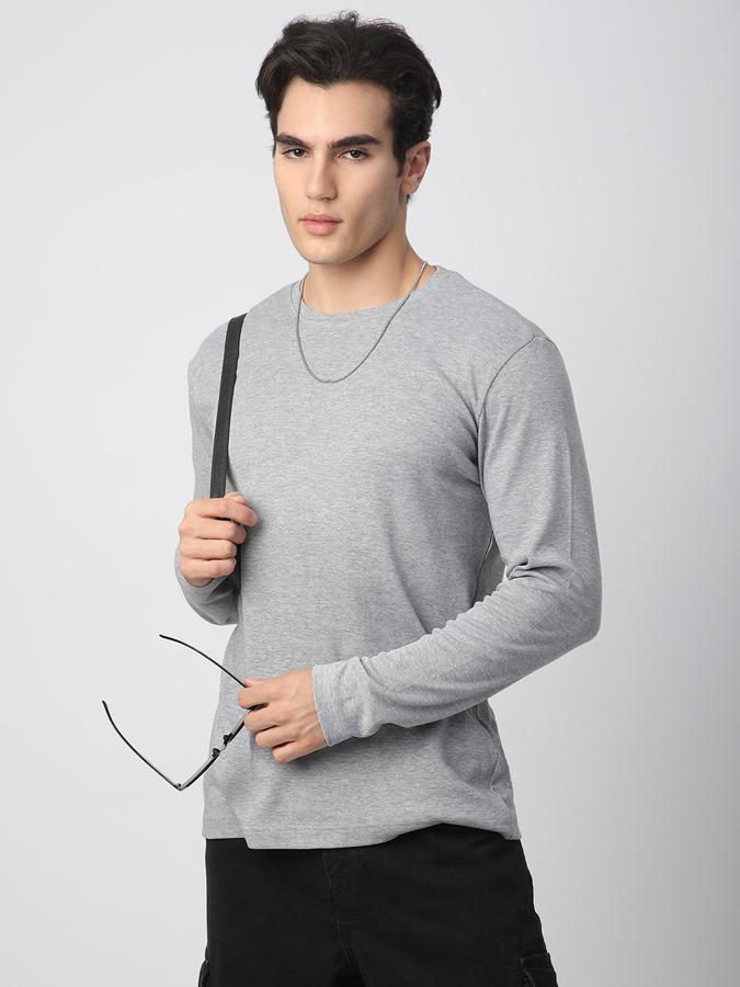 Men Cotton Regular Fit Round Neck Solid T-shirt