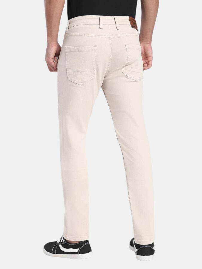 R&B Beige Slim Fit Men Mid Rise Jeans