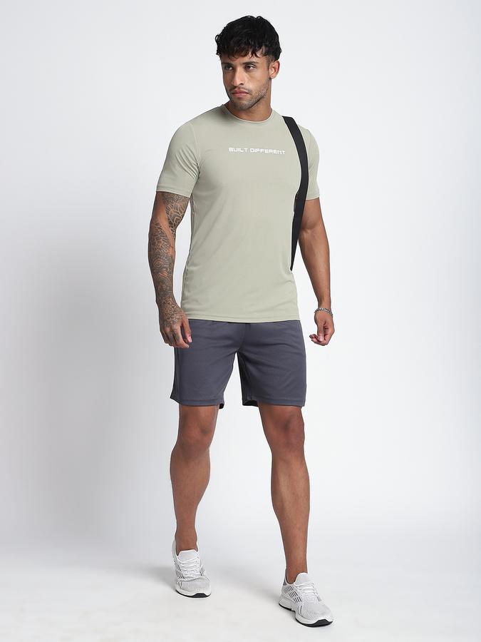 R&B Men's Moss Green Printed T-Shirt