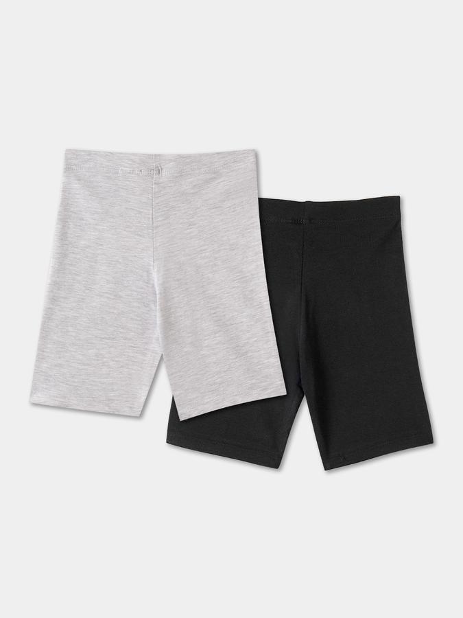 Girls Cotton Blend Mid Rise Elastic Waist Clean Hem Shorts