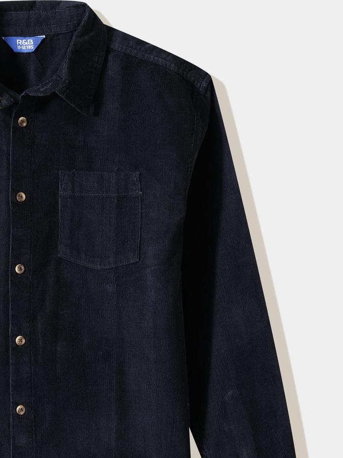 Boys Cotton Regular Fit Long Sleeve Solid Shirt