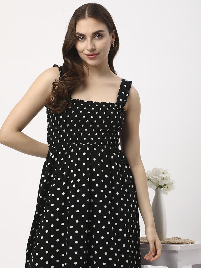 Women Polka-Dot Shoulder Straps Dresses image number 0