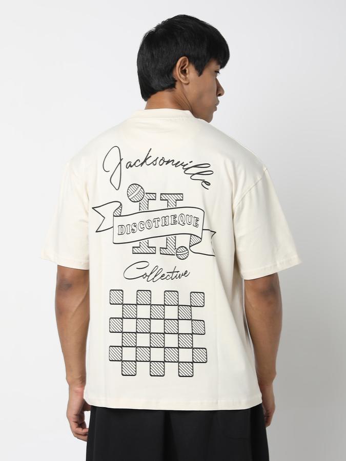 Men Graphic Print Relaxed Fit Crew-Neck T-Shirt image number 3