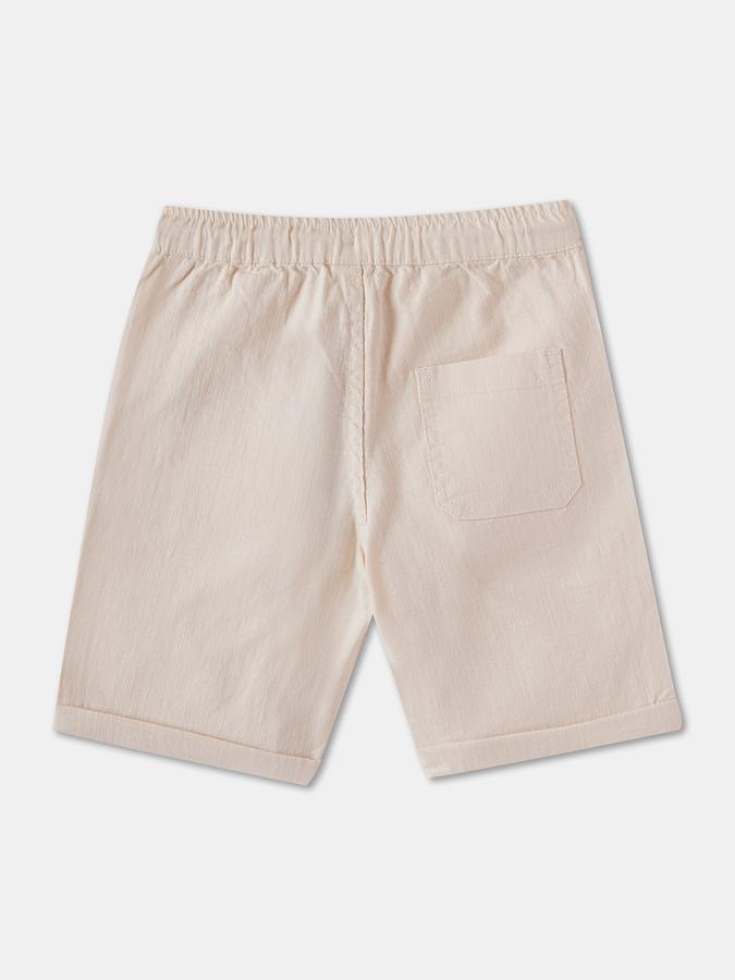 Boys Cotton Regular Fit Drawstring Waist Cuffed Hem Shorts