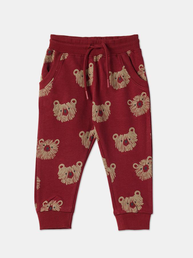 Boys Bear Print Round-Neck T-Shirt & Pants Set image number 3