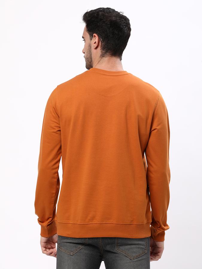Men Cotton Regular Fit Crew Neck Graphic Sweatshirt