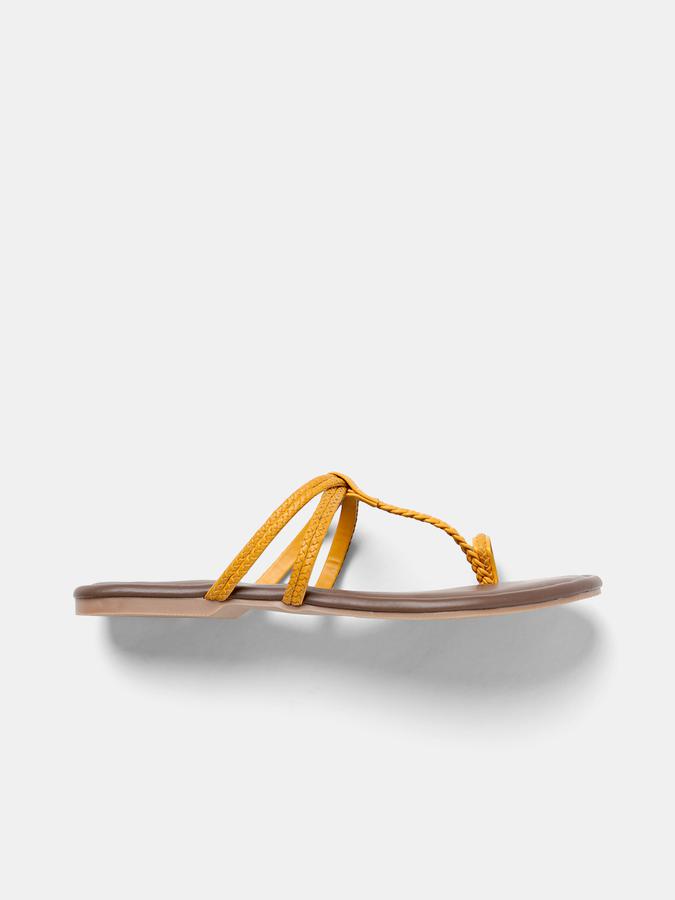 R&B Women Mustard Flat Sandals image number 1