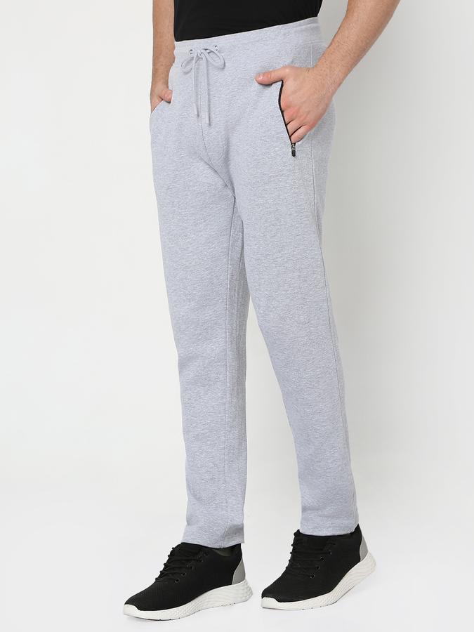 R&B Men Heathered Fitted Track Pants with Drawstring Waist image number 1