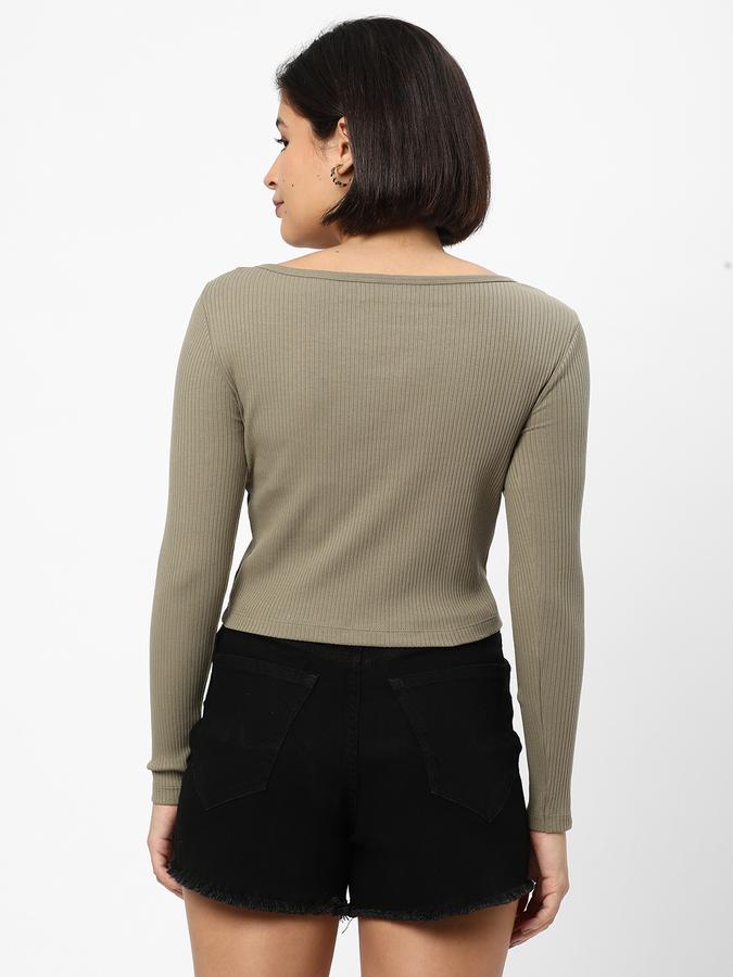 Women Ribbed Slim Fit Shirt image number 2