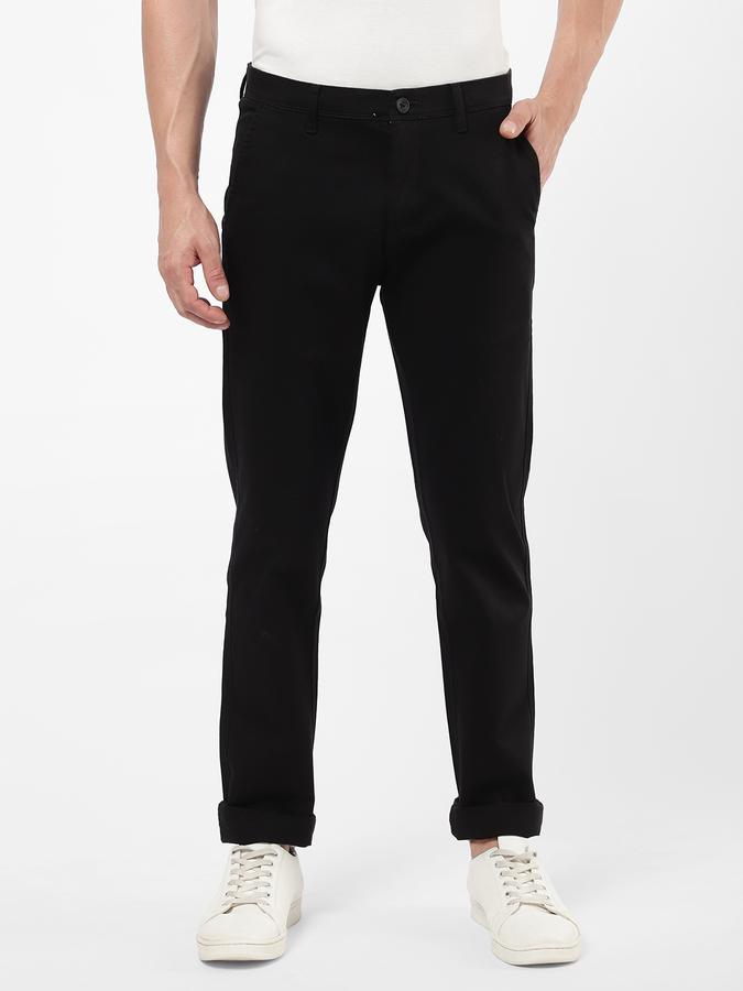 R&B Men Black Casual Trousers image number 0