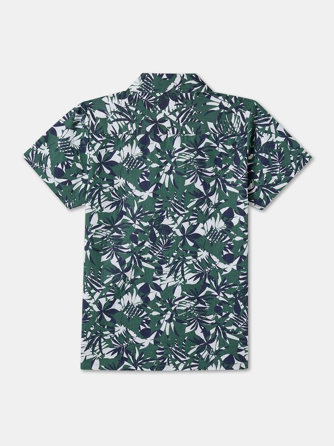 Boys Regular Fit Short Sleeve Camp Collar Shirt