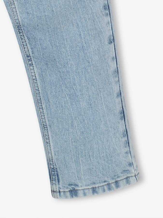 Boys Denim Slim Fit Button Waist Whiskered Jeans