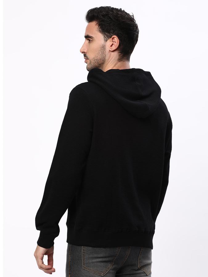 Men Cotton Regular Fit Hooded Solid Sweatshirt