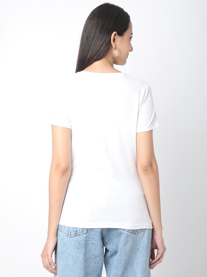 Solid Women V Neck T-Shirt image number 2