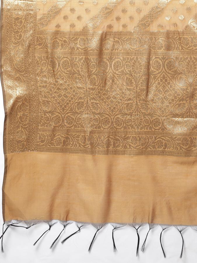 R&B Women's Gold Printed Dupatta