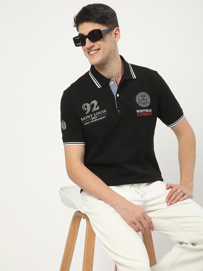 Men Embroidered Regular Fit Polo T-Shirt data-index=
