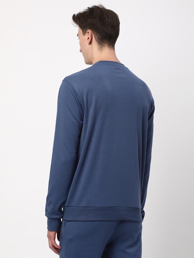 Men Cotton Regular Fit Crew Neck Solid Sweatshirt