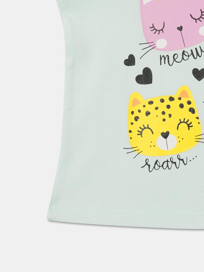 Girls Cotton Regular Fit Crew Neck Solid T-shirt