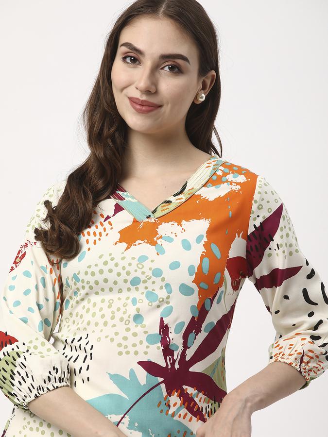 Women Printed V-Neck Kurtas image number 0