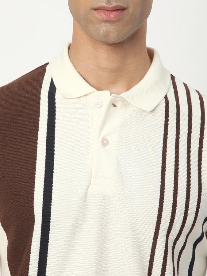 Striped Men Polo Neck T-Shirt data-index=