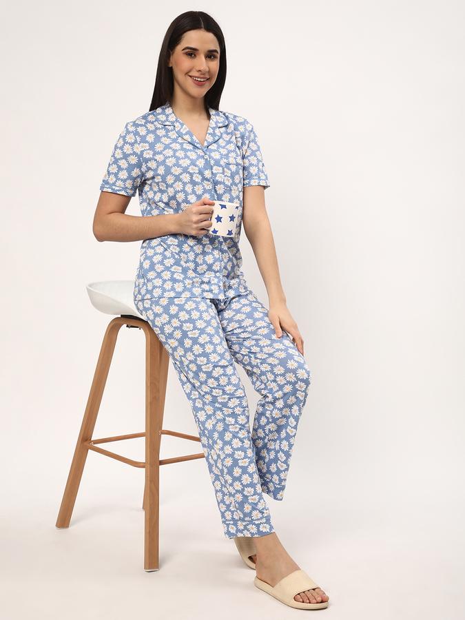Women Floral Print Top & Pyjamas Set image number 1