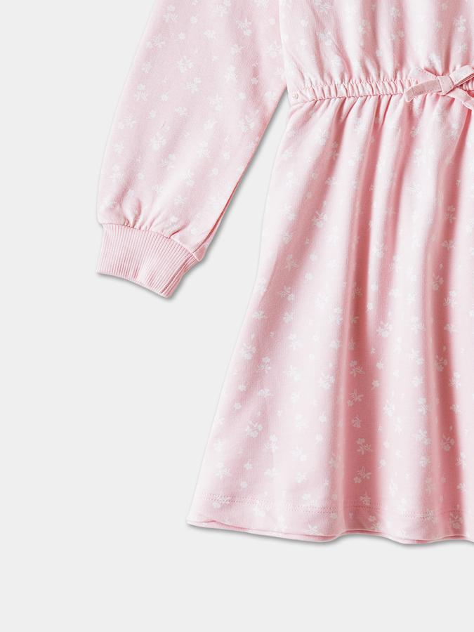 Girls Cotton Regular Fit Round Neck Printed Dress