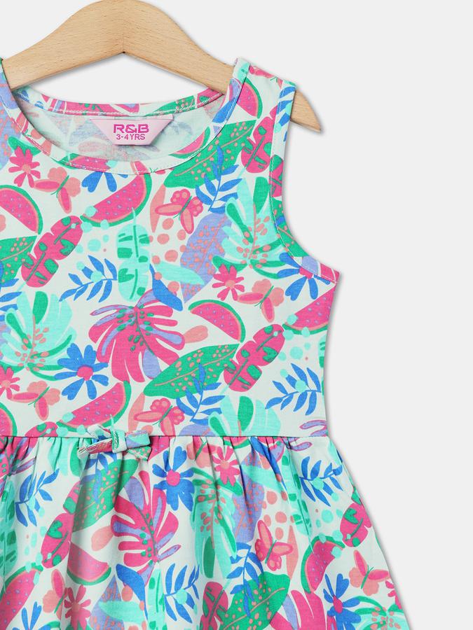 R&B Girl's All Over Printed Knit Dress image number 2