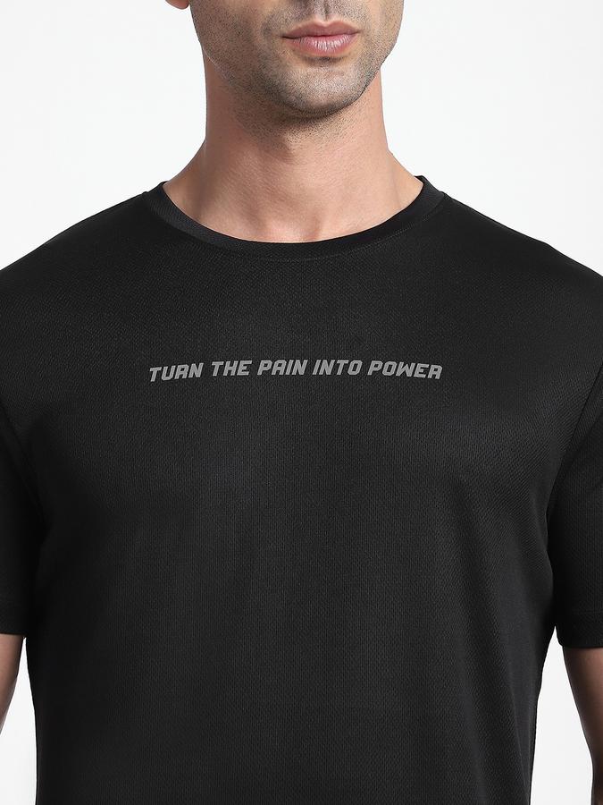 R&B Men's Black Printed T-Shirt