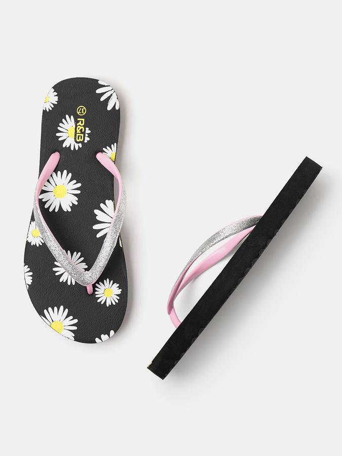 R&B Women Black Flip Flops