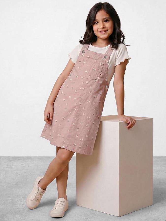 R&B Pink Cotton Girl Dungarees