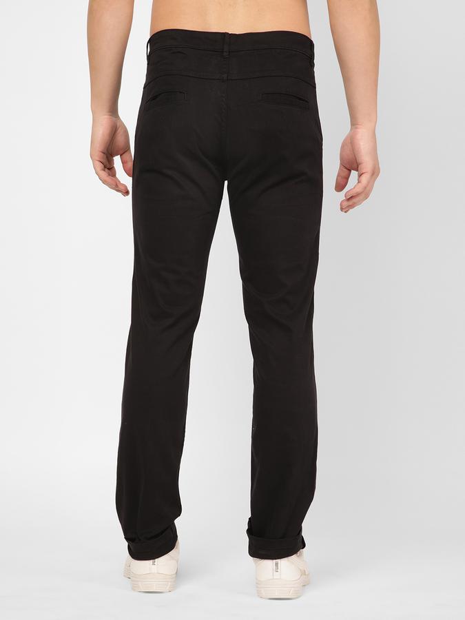 Men Cotton Regular Fit Flat Front Solid Trousers