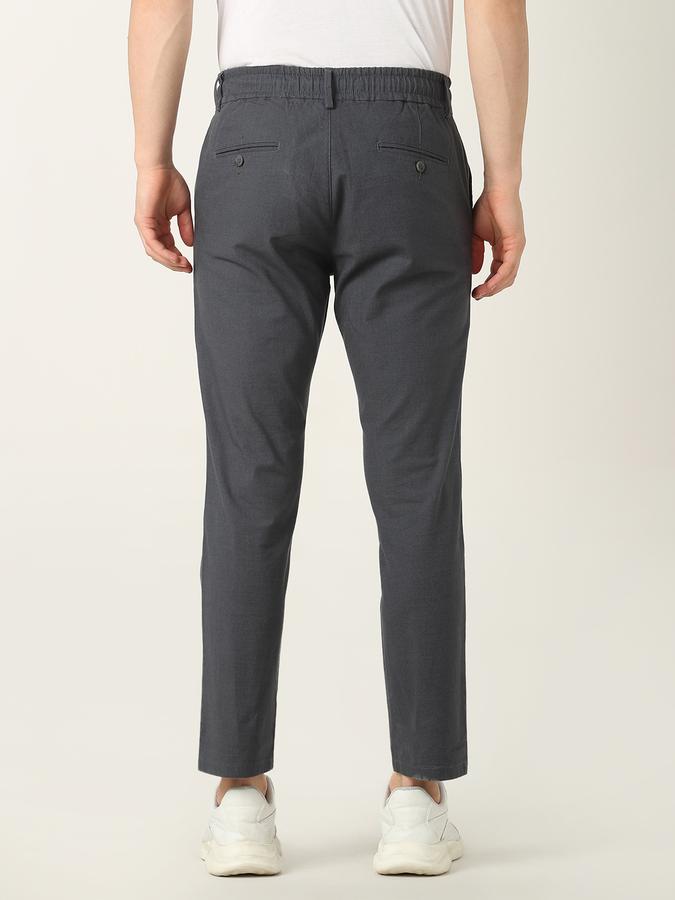 Men Slim Fit Flat-Front Trousers image number 3
