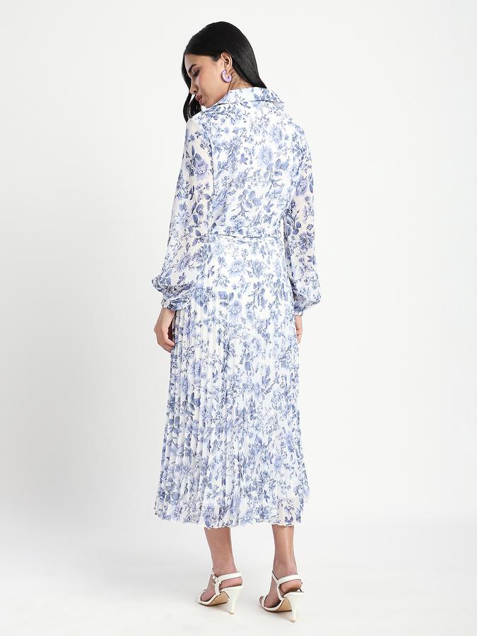 R&B Women Navy Floral Print Tiered Maxi Dress