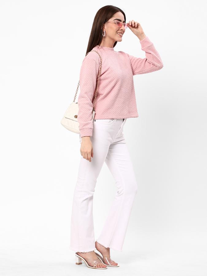 Women Patterned-Knit High-Neck Pullover image number 1