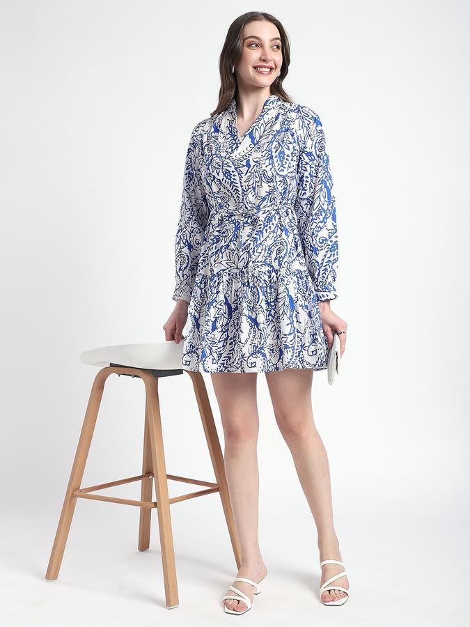 Women Cotton Fit and Flare Mini Floral Dress