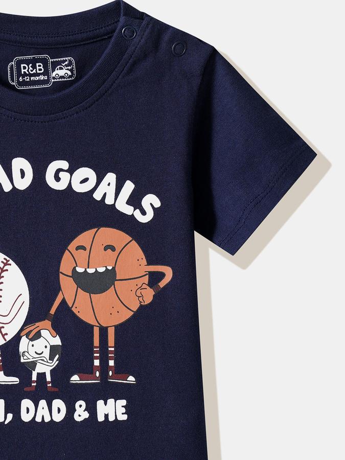 Boys Cotton Regular Fit Crew Neck Graphic T-shirt