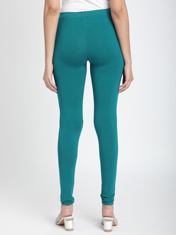 Women Cotton Elasticated Waist Full Length Solid Leggings