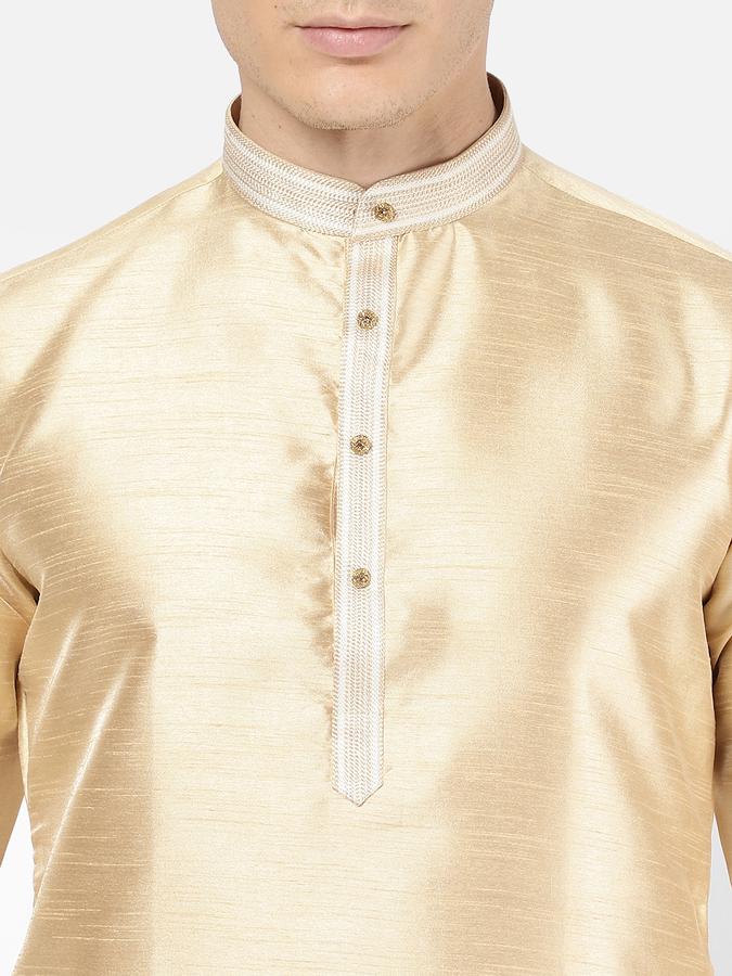 R&B Men Beige Kurtas image number 3