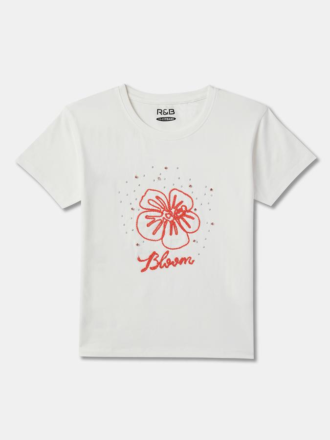 Girls Embellished Round-Neck Top