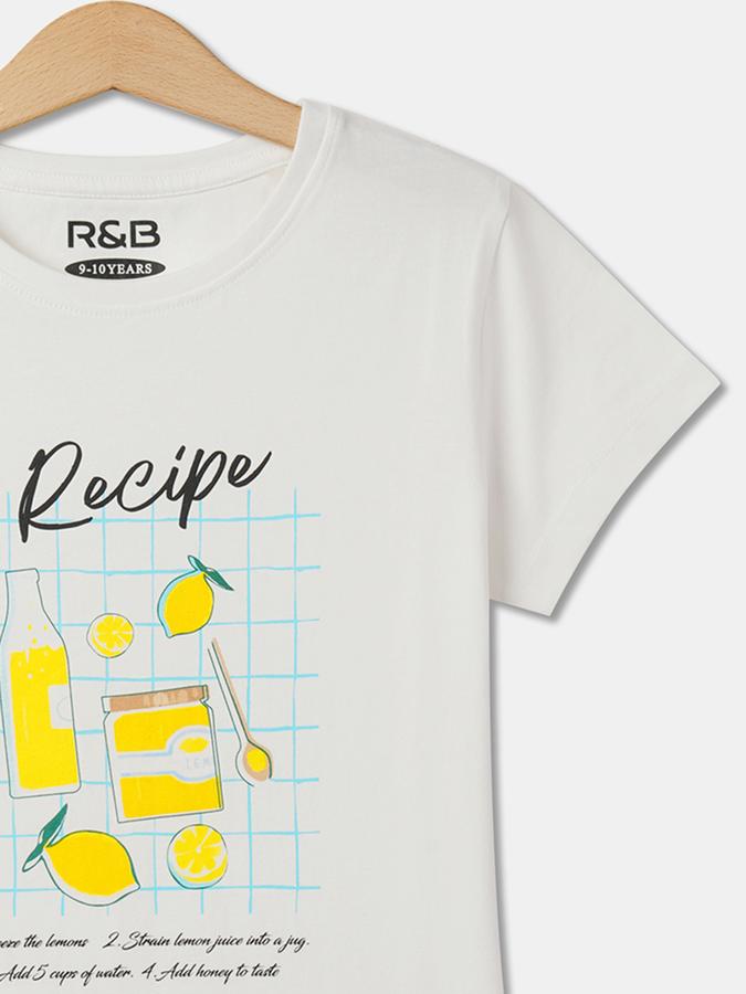 Girls Graphic Print Regular Print Round-Neck T-Shirt image number 2