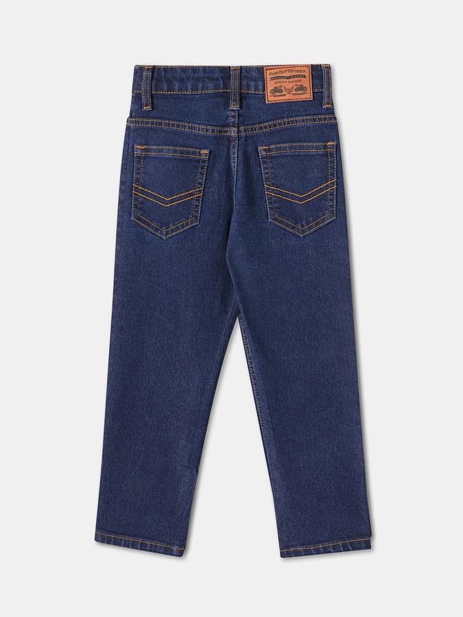 Boys Cotton Blend Regular Fit Zip Fly Clean Look Jeans