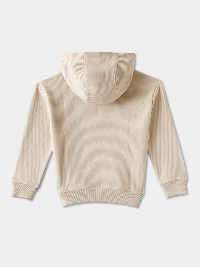 Boys Cotton Relaxed Fit Hooded Textured Hoodie