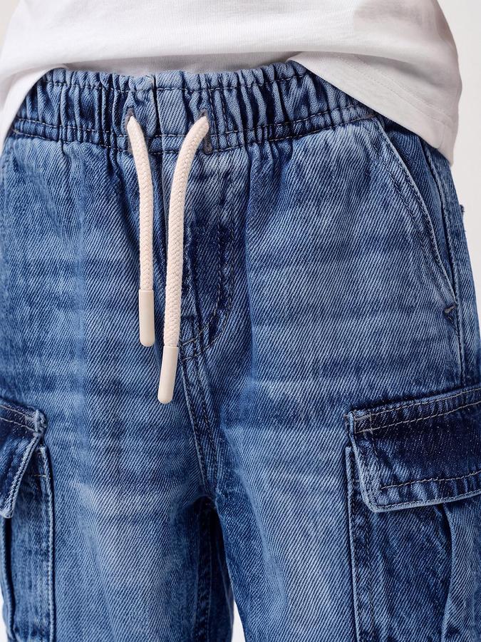 R&B Boys Blue Solid Knee-Length Denim Shorts