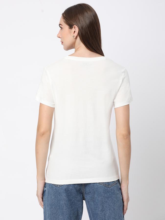 Women Cotton Relaxed Fit Round Neck Graphic T-shirt