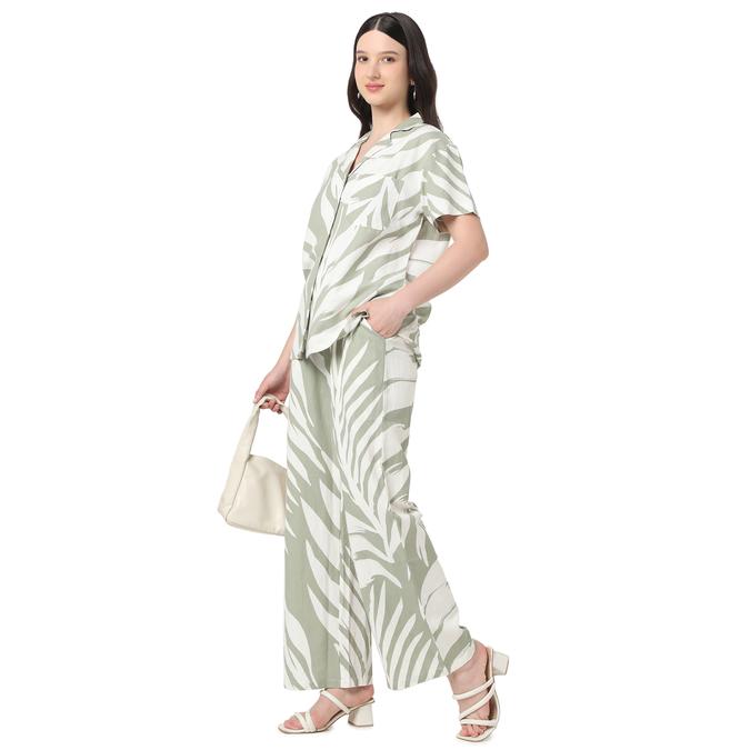 R&B Women Sage Leaf Print Co-ord Set
