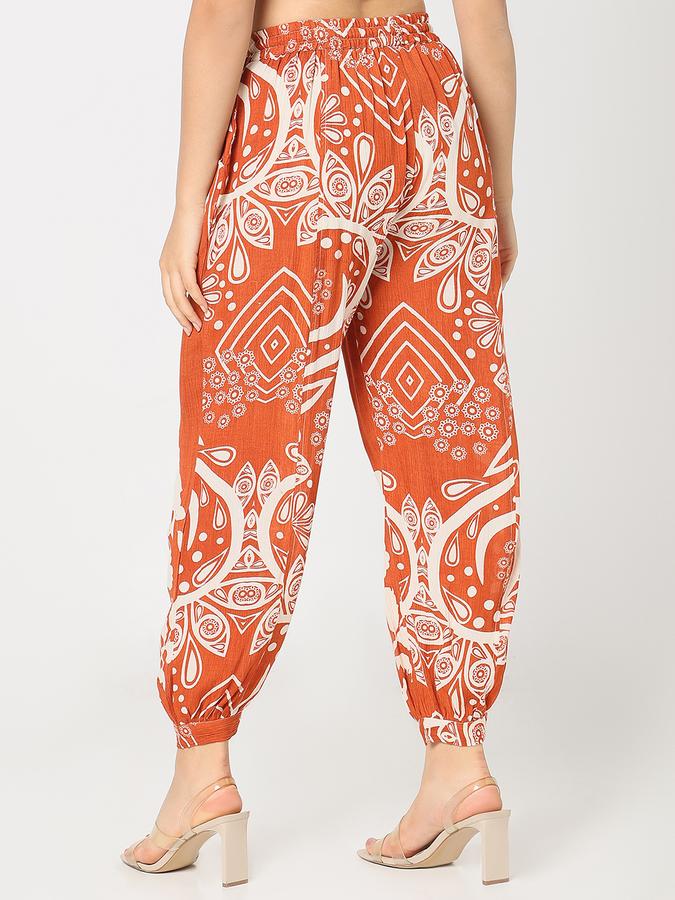 R&B Women's Rust Printed Trousers