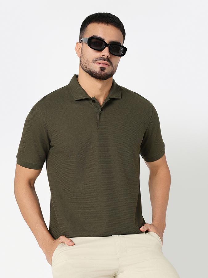 Solid Men Polo Neck T-Shirt