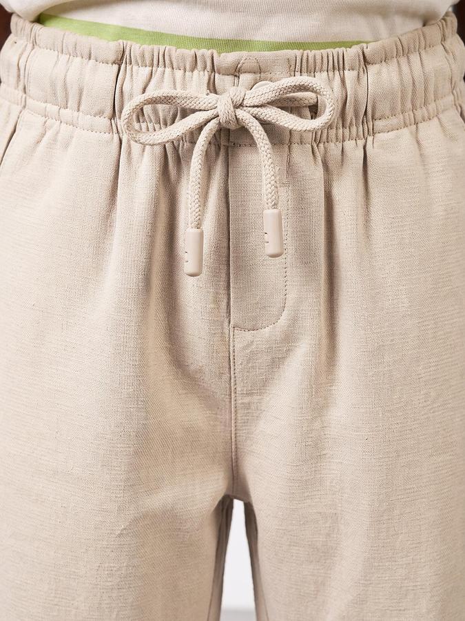 R&B Boys Beige Solid Track Pants