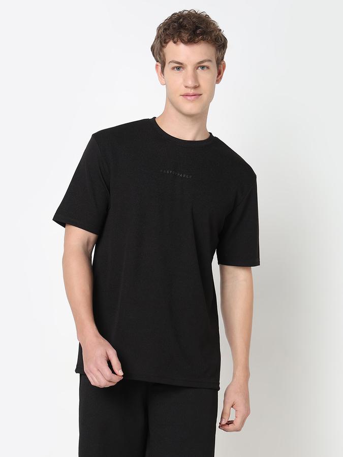 Printed T-Shirt with Crew Neck and Short Sleeves image number 1