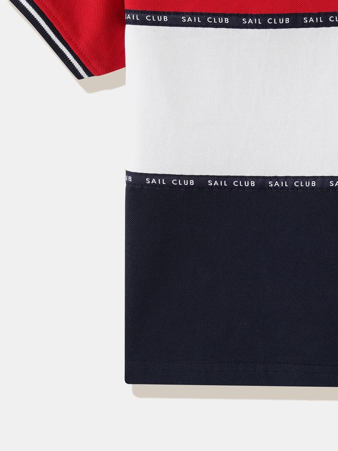 Boys Cotton Regular Fit Crew Neck Color-Block T-shirt